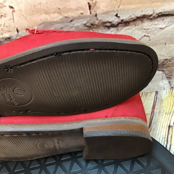 Marc Joseph Kids Leather Gold Star Royal Red Moc Toe Dress Loafers Size 10.5 - Picture 7 of 8